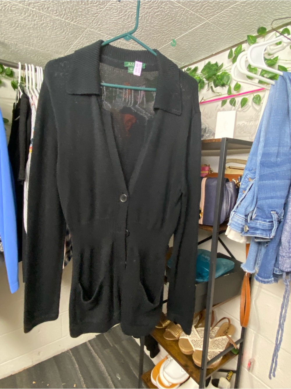 Lauren Ralph Lauren Black Knit Cardigan
